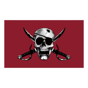 3x5 Ft Jolly Roger Pirate Skull and Crossbones Polyester Flag with Brass Grommets