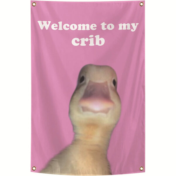 Funny Home Decor Wall Tapestry For Bedroom Man Cave Welcome To My Crib Flag Banner, Funny Home Decor Wall Tapestry For Bedroom Man Cave