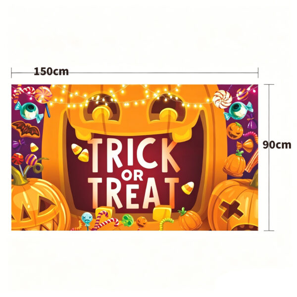 Halloween party backdrop New Halloween Hanging Tapestry, Skull Witch Pumpkin Clown Themed Background Decor, Outdoor Spooky Atmosphere Wall Banner