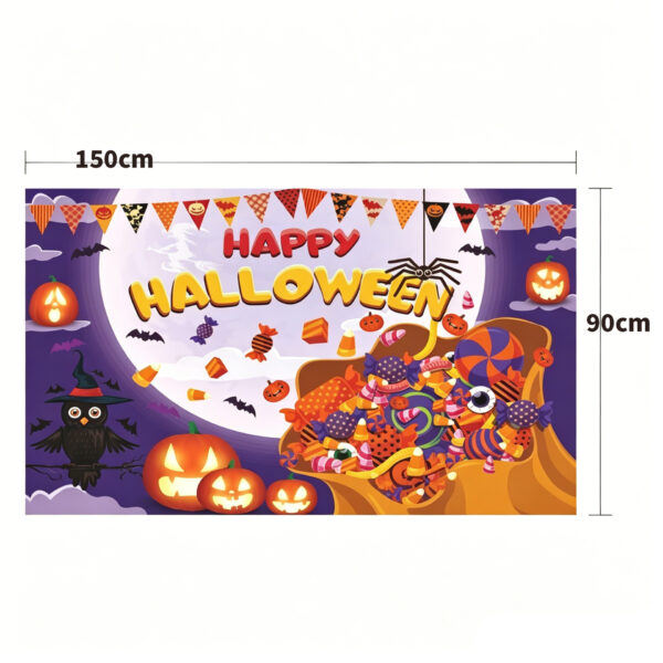New Halloween Hanging Tapestry, Skull Witch Pumpkin Clown Themed Background Decor, Outdoor Spooky Atmosphere Wall Banner New Halloween Hanging Tapestry, Skull Witch Pumpkin Clown Themed Background Decor, Outdoor Spooky Atmosphere Wall Banner