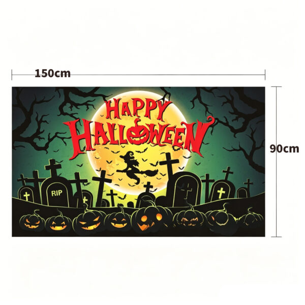 O1CN01ZQLtjC24qUflQkyPB_!!2208614817442-0-cib New Halloween Hanging Tapestry, Skull Witch Pumpkin Clown Themed Background Decor, Outdoor Spooky Atmosphere Wall Banner
