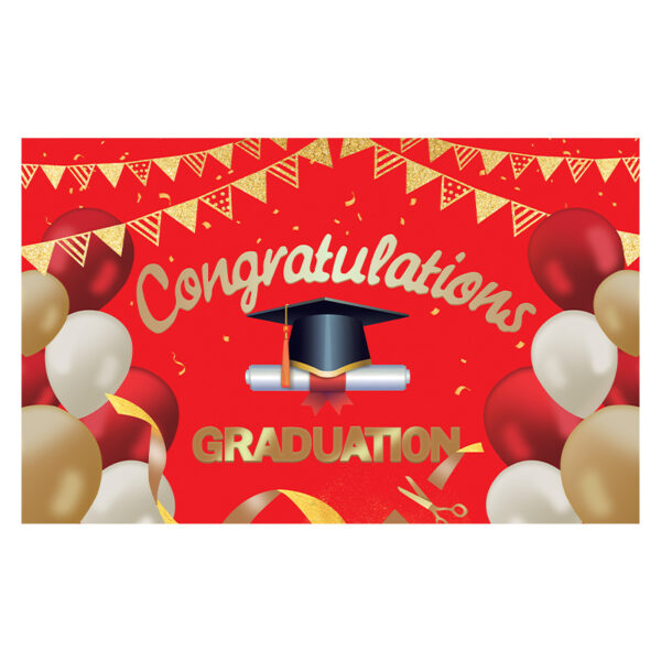 Polyester Custom Printed Flag New 2026 Graduation Backdrop, Grad Party Decor Hanging Banner, Polyester Custom Printed Flag