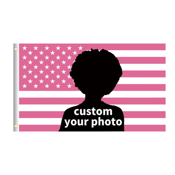Popular American Actress USA Flag Room Decor Banner Hanging Tapestry Wall Art for Home Studio US Flag Background Pattern Celebrity Support Banner, Custom Hanging Backdrop Flag with Free Design Service