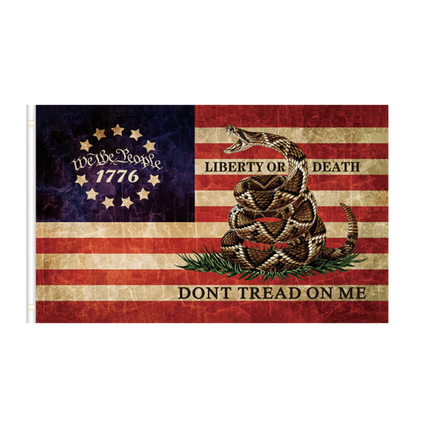 We The People banner Don't Tread On Me Rattlesnake Flag Banner, We The People American Patriotic Decor Flag