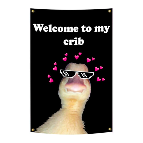 Welcome To My Crib banner Welcome To My Crib Flag Banner, Funny Home Decor Wall Tapestry For Bedroom Man Cave