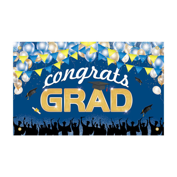 grad party banner New 2026 Graduation Backdrop, Grad Party Decor Hanging Banner, Polyester Custom Printed Flag