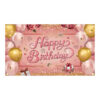 lightweight hanging cloth banner New Pink Gold Birthday Backdrop Banner, Pink Girl Themed Hanging Flag for Family Party Decorations 70.8 x 47.2 Inch