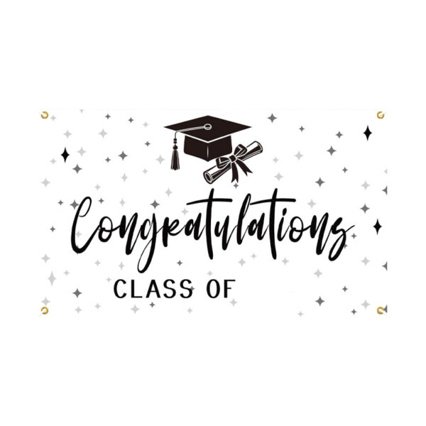 polyester hanging flag New 2026 Graduation Backdrop, Grad Party Decor Hanging Banner, Polyester Custom Printed Flag