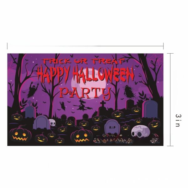 skull witch pumpkin clown banner New Halloween Hanging Tapestry, Skull Witch Pumpkin Clown Themed Background Decor, Outdoor Spooky Atmosphere Wall Banner