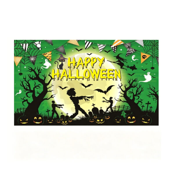 spooky wall hanging New Halloween Hanging Tapestry, Skull Witch Pumpkin Clown Themed Background Decor, Outdoor Spooky Atmosphere Wall Banner